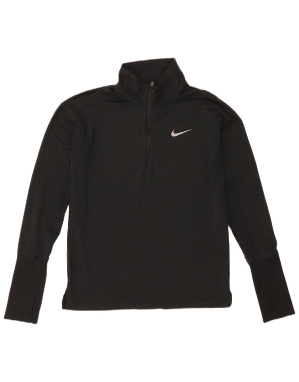 Женский спортивный костюм-пуловер с воротником на молнии Nike Dri Fit UK 6 XS, черный полиэстер