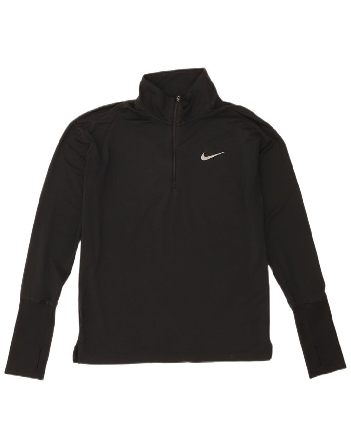 Женский спортивный костюм-пуловер с воротником на молнии Nike Dri Fit UK 6 XS, черный полиэстер