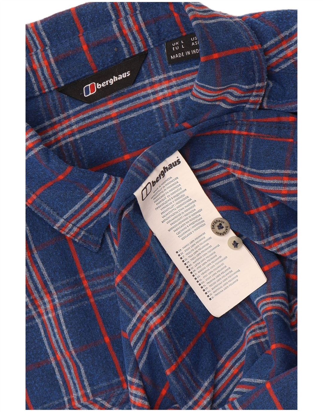 Мужская фланелевая рубашка Berghaus, большая синяя клетка, полиамид
