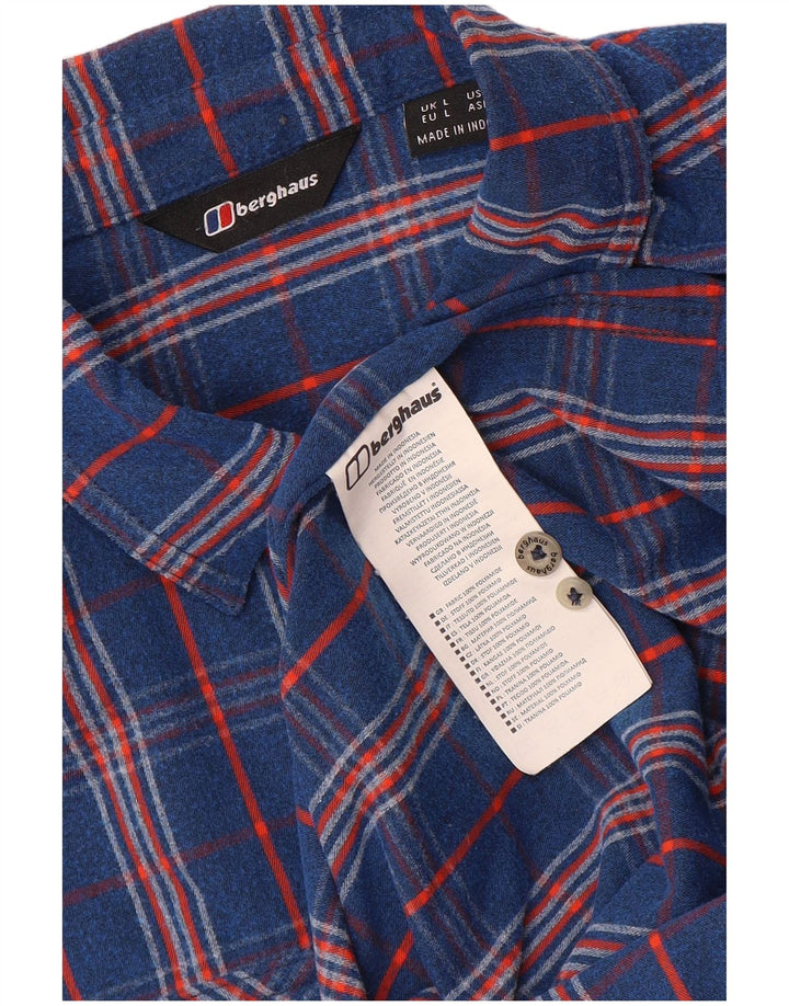 Мужская фланелевая рубашка Berghaus, большая синяя клетка, полиамид