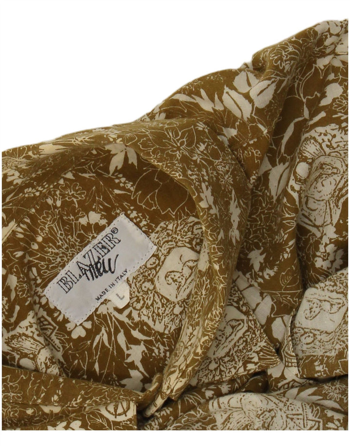 Винтажная мужская рубашка, большая зеленая с цветочным принтом