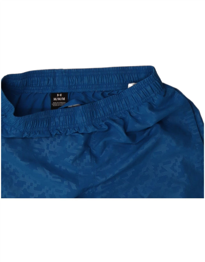 Мужские спортивные шорты UNDER ARMOR, средний синий, полиэстер с геометрическим рисунком