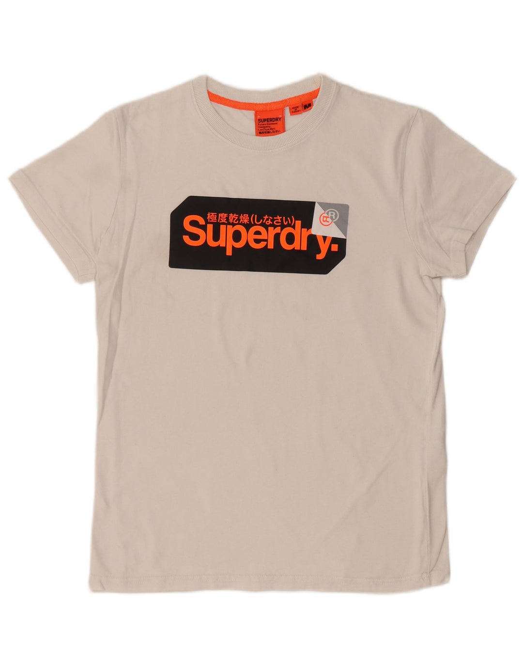 SUPERDRY Мужская футболка с рисунком, топ среднего размера, белый хлопок, хлопок