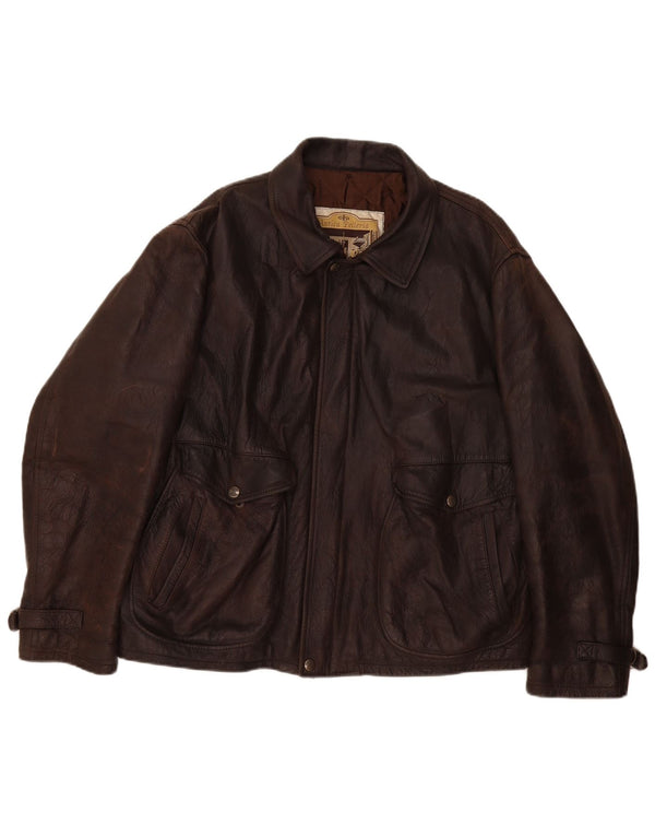 Винтажная мужская кожаная куртка UK 42 XL Коричневая