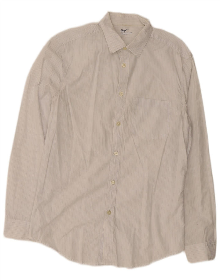 Мужская рубашка классического кроя Gap, маленькая белая полосатая хлопковая рубашка