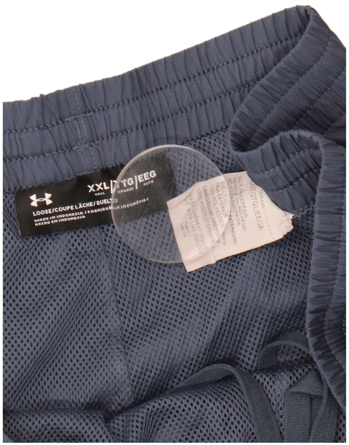 Мужские спортивные брюки UNDER ARMOR 2XL темно-синие, полиэстер с цветными блоками