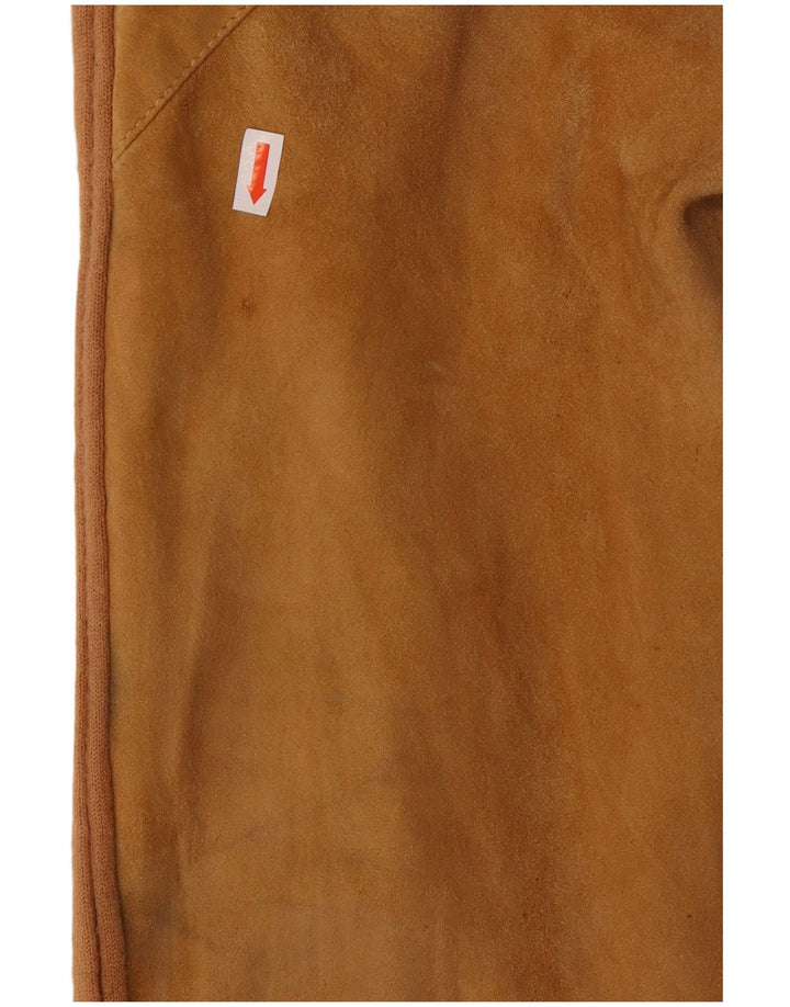 Винтажная мужская замшевая куртка-бомбер UK 42 XL коричневая кожаная