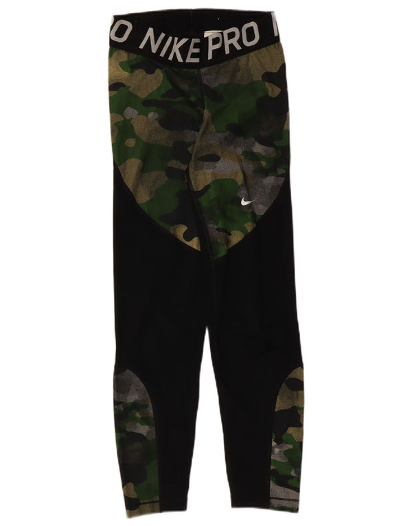 Женские леггинсы с рисунком Nike UK 4 XS, черный камуфляжный полиэстер
