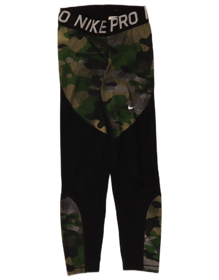 Женские леггинсы с рисунком Nike UK 4 XS, черный камуфляжный полиэстер