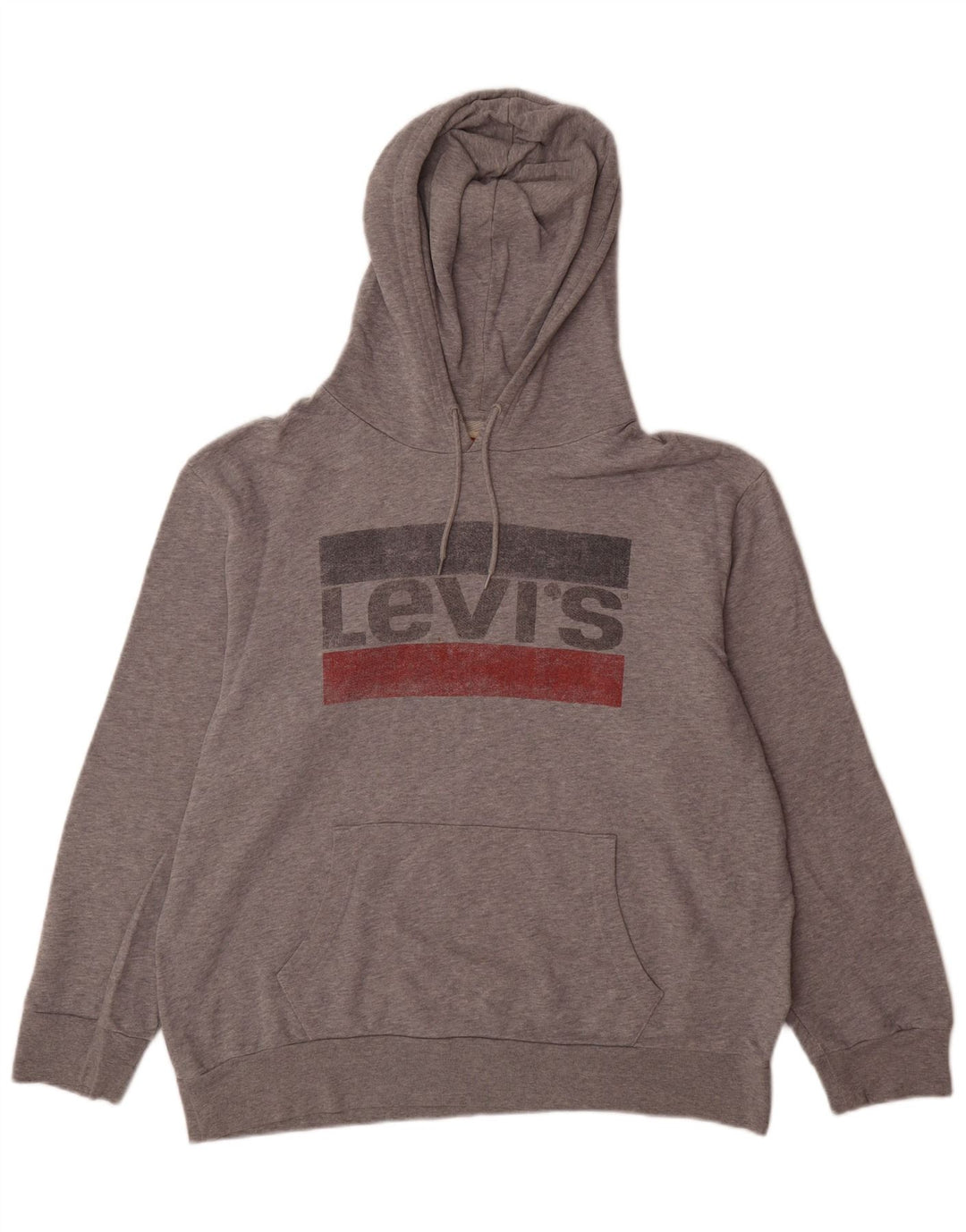 Мужской джемпер с капюшоном с рисунком Levi's XL, серый хлопок