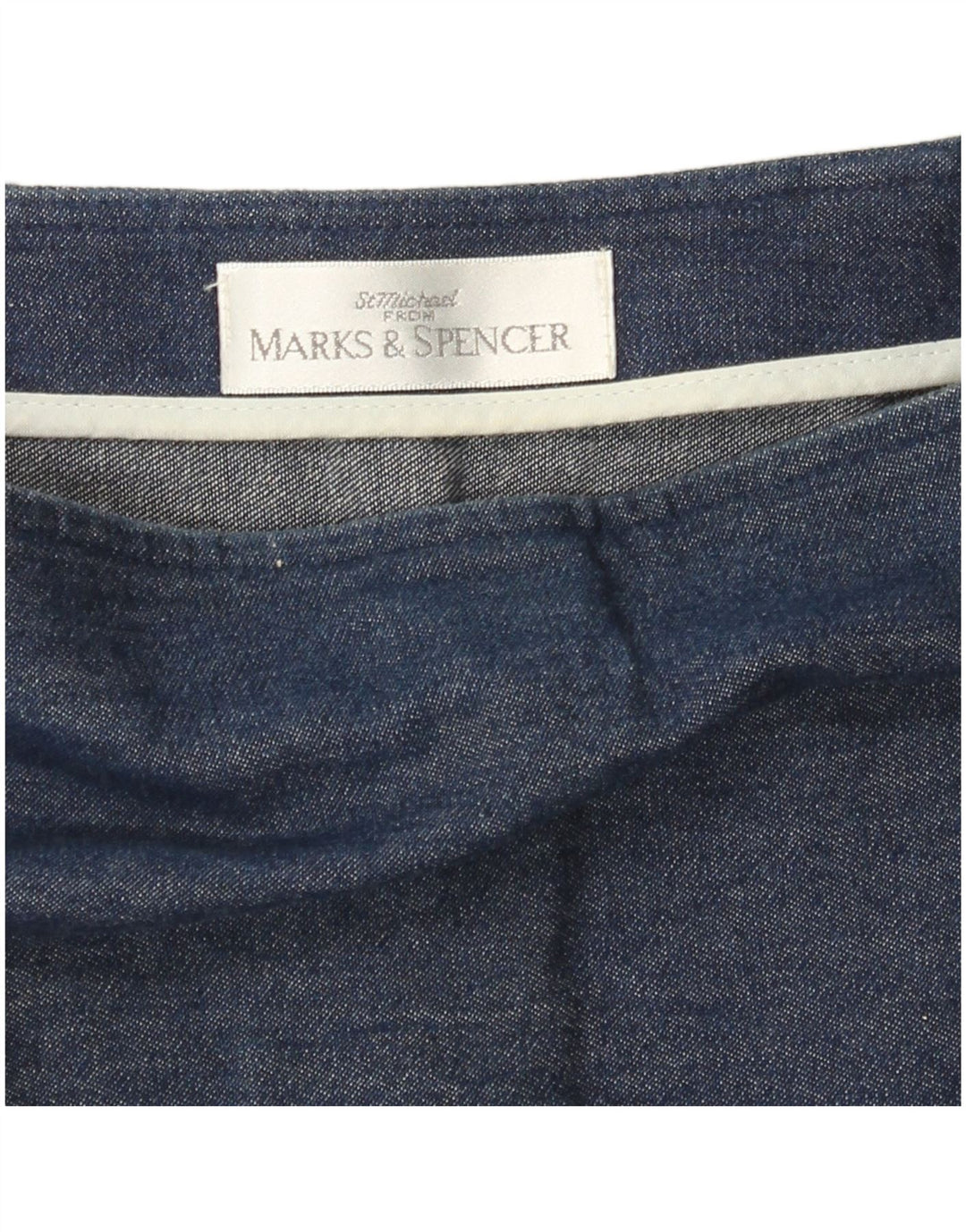 Женская джинсовая юбка Marks & Spencer W28 среднего размера, темно-синяя с цветочным принтом