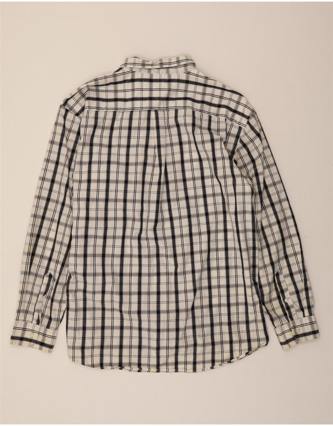 TOMMY HILFIGER Mens Shirt 2XL White Check Cotton Vintage Tommy Hilfiger and Second-Hand Tommy Hilfiger from Messina Hembry 
