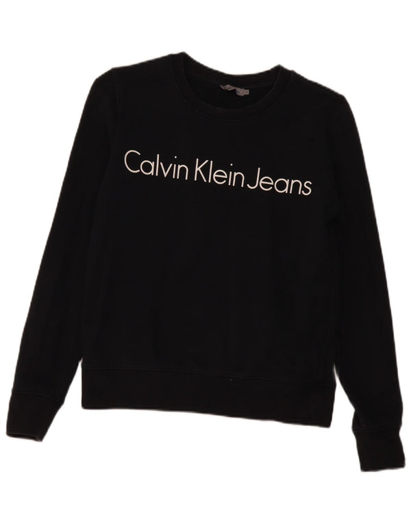 Женский свитер с рисунком Calvin Klein Jeans UK 10, маленький черный