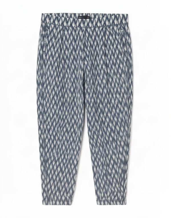 Женские укороченные брюки Marks & Spencer UK 18 XL W36 L24 Синие с геометрическим рисунком