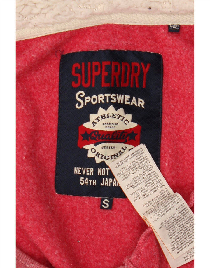 Женский свитер с капюшоном на молнии с графическим рисунком Superdry UK 10, маленький розовый полиэстер