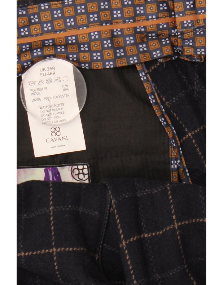 Мужской костюм из 2 предметов Cavani с 2 пуговицами, Великобритания 40, большой W38 L32, темно-синий в клетку