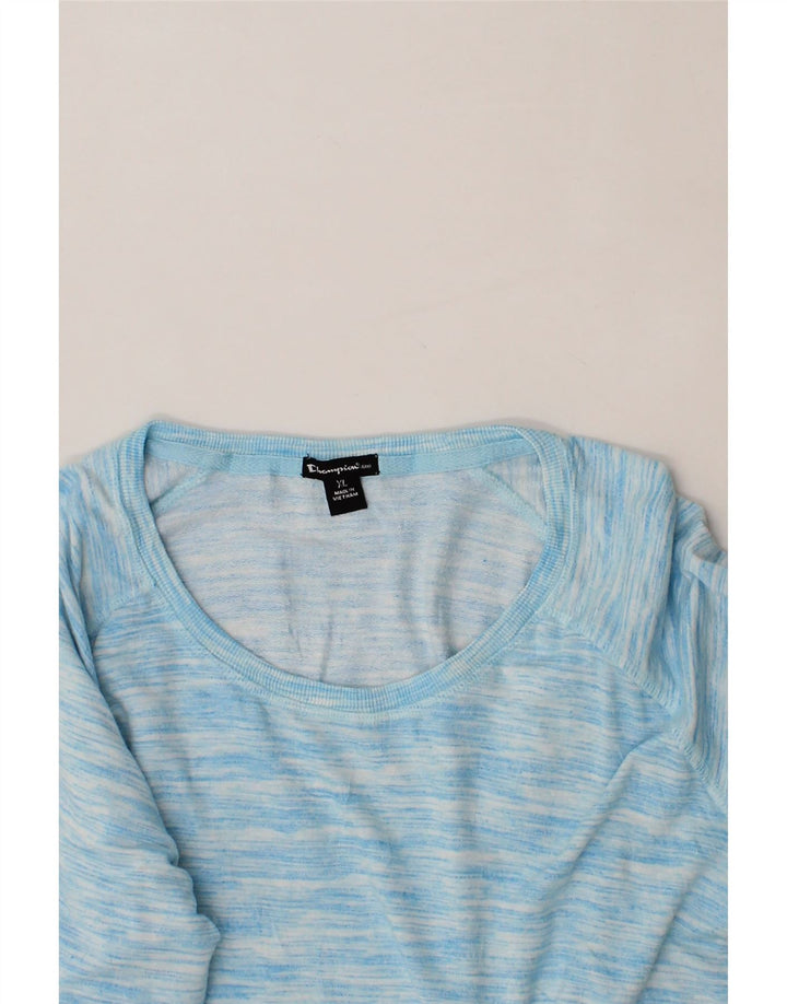 CHAMPION Mens Top Long Sleeve XL Blue Flecked Rayon Vintage Champion and Second-Hand Champion from Messina Hembry 