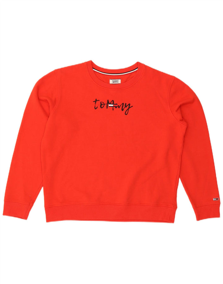 Мужской свитшот с рисунком Tommy Hilfiger, XL, красный хлопок