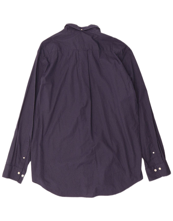 Мужская рубашка из поплина Gant стандартного кроя, размер 45/46, 2XL, темно-синий, пятнистый хлопок