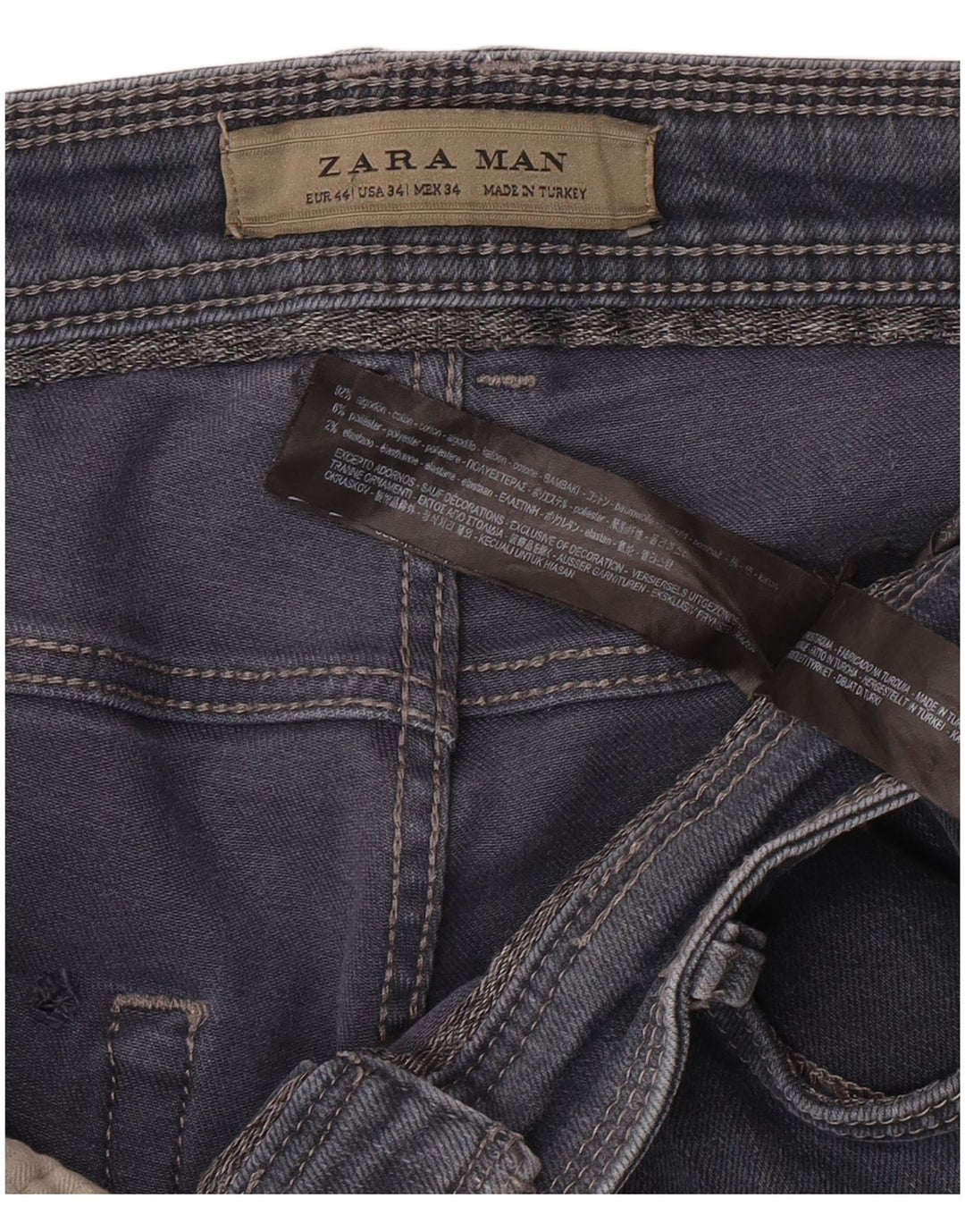 Мужские узкие джинсы ZARA EU 44, большие W34 L30, синие, хлопок