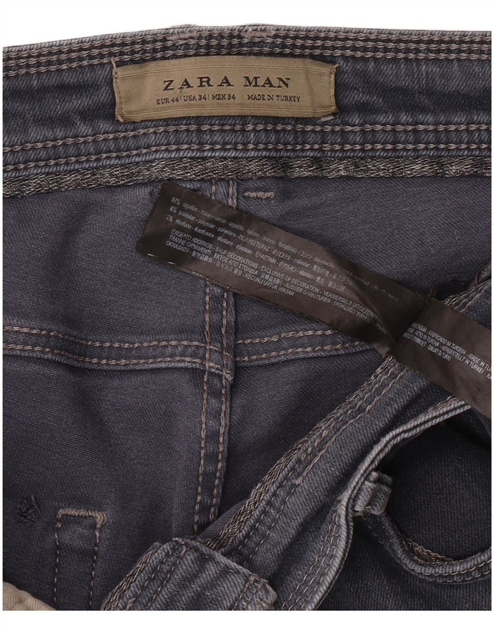 Мужские узкие джинсы ZARA EU 44, большие W34 L30, синие, хлопок