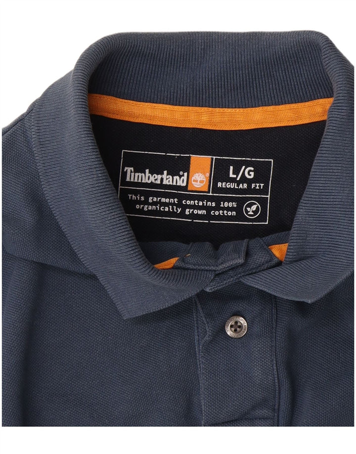 Мужская рубашка-поло стандартного кроя Timberland, темно-синяя, большая
