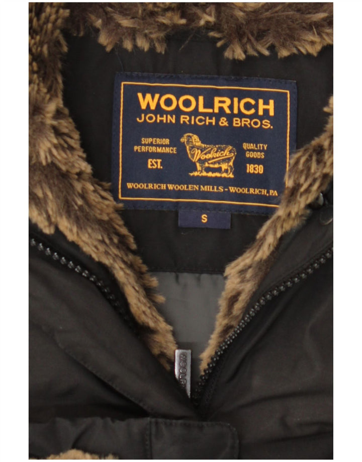 Женское стеганое пальто с капюшоном Woolrich UK 10, маленький черный полиэстер