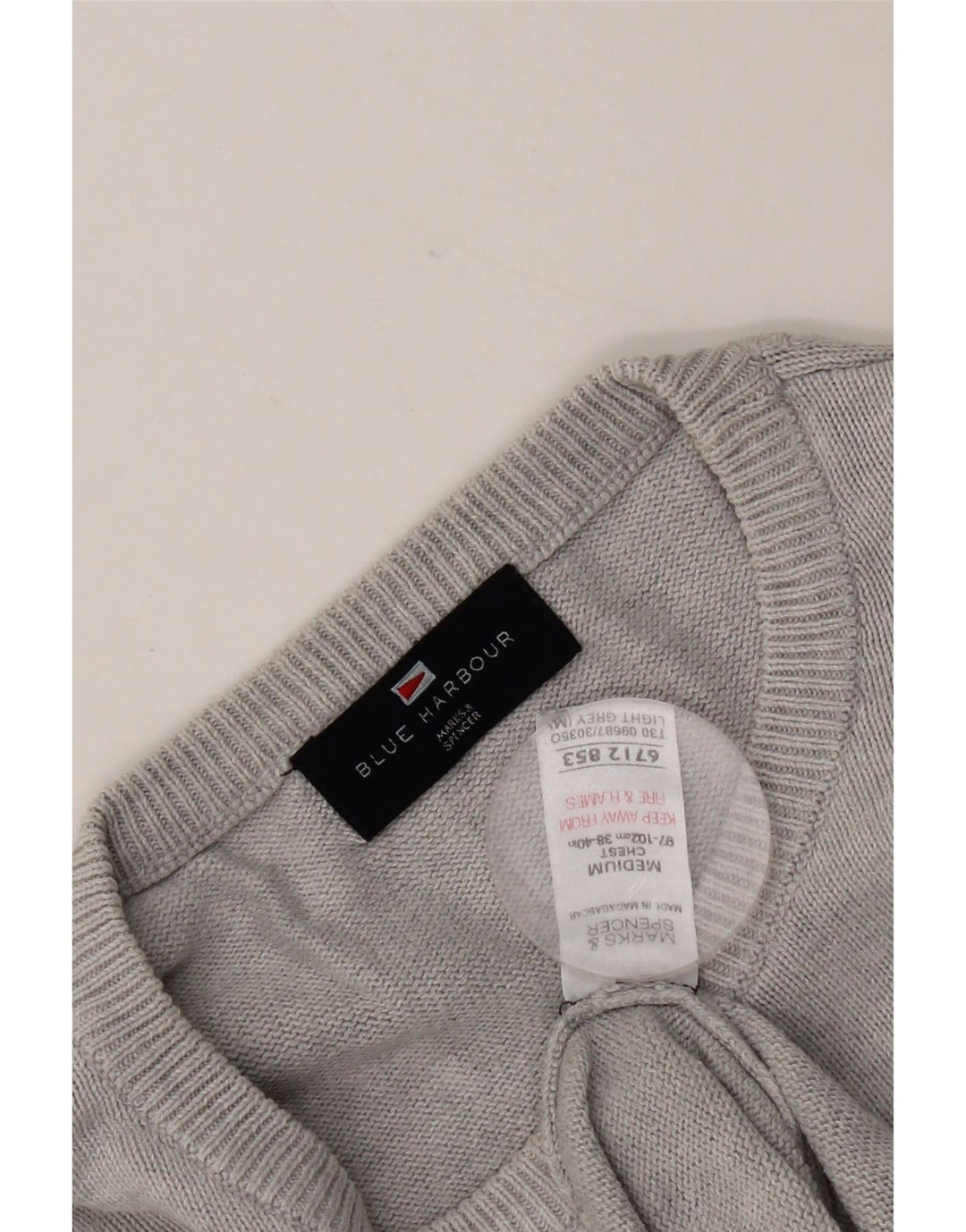 Мужской джемпер с круглым вырезом Marks & Spencer, Великобритания 38/40, средний серый