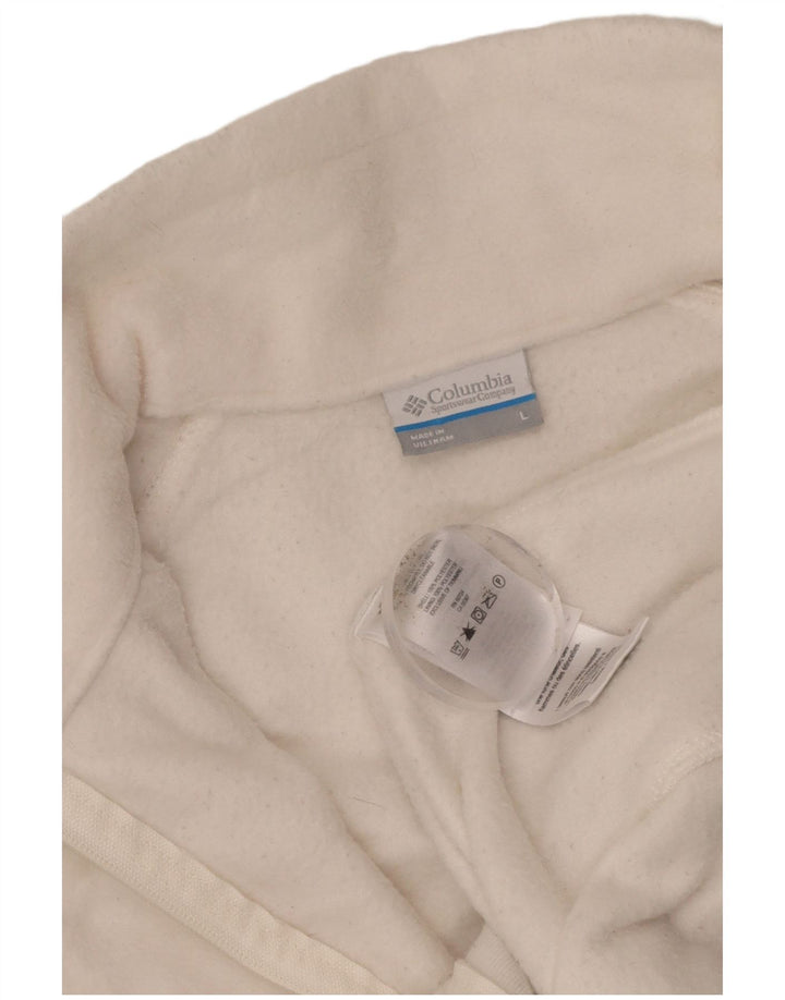 COLUMBIA Womens Fleece Jacket UK 16 Large White Polyester