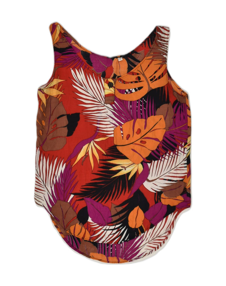 VINTAGE Womens Sleeveless Blouse Top UK 8 Small Multicoloured Floral | Vintage Vintage | Thrift | Second-Hand Vintage | Used Clothing | Messina Hembry 