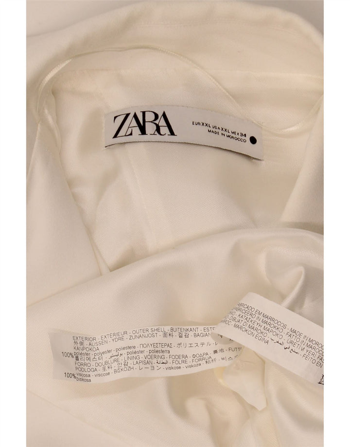 Женское пальто без рукавов ZARA UK 20 2XL, белый полиэстер