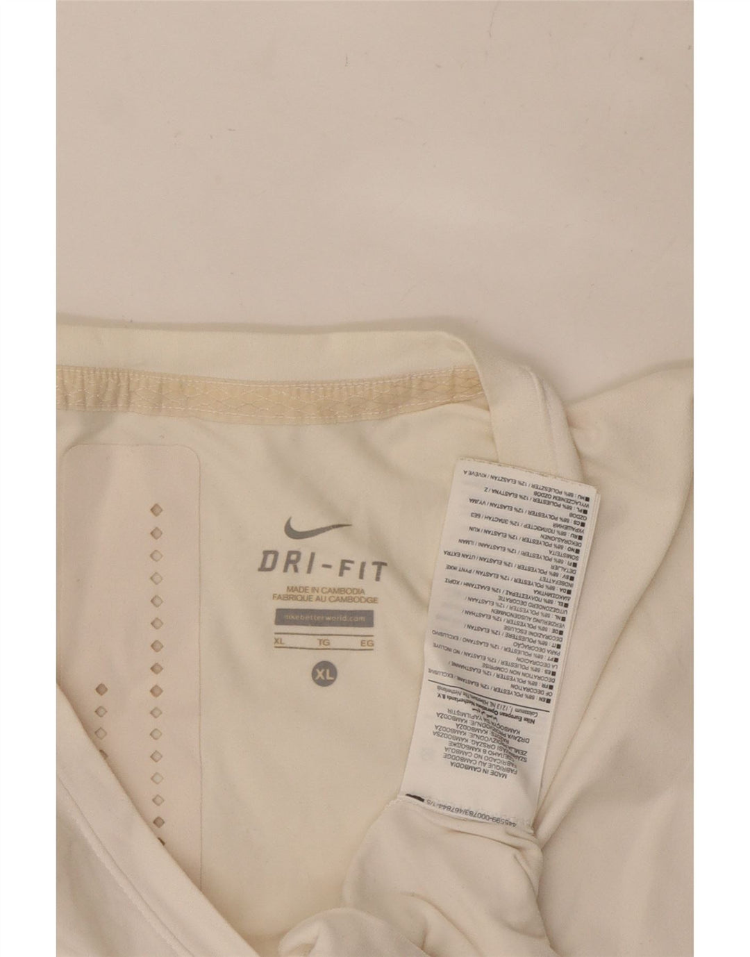 Женская футболка NIKE Dri Fit с рисунком, топ UK 18 XL, белый полиэстер