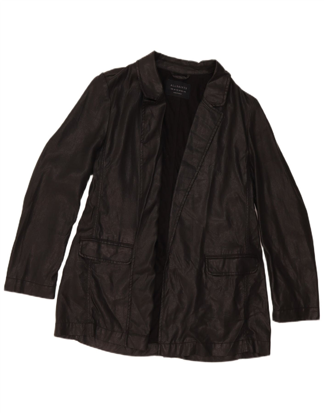 Женский открытый пиджак All Saints UK 16, большой черный лиоцелл