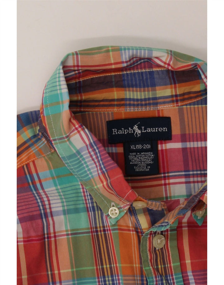Рубашка RALPH LAUREN для мальчика 15–16 лет, XL, разноцветная клетка, хлопок