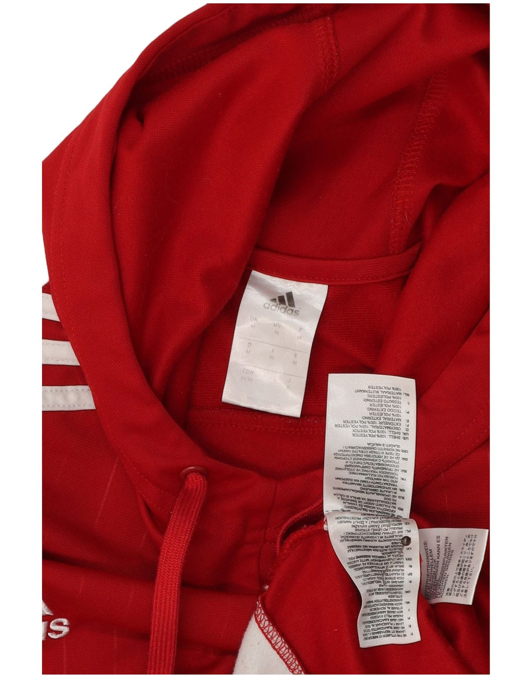 ADIDAS Mens Hoodie Jumper Medium Red Polyester