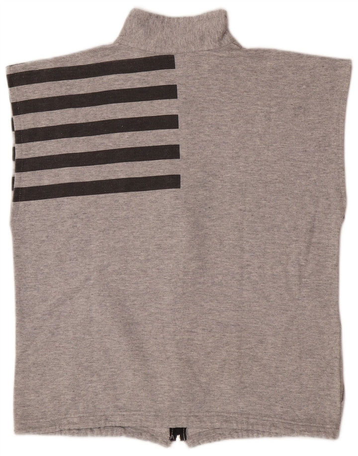 Винтажный мужской спортивный костюм без рукавов, верхняя куртка среднего серого цвета в полоску