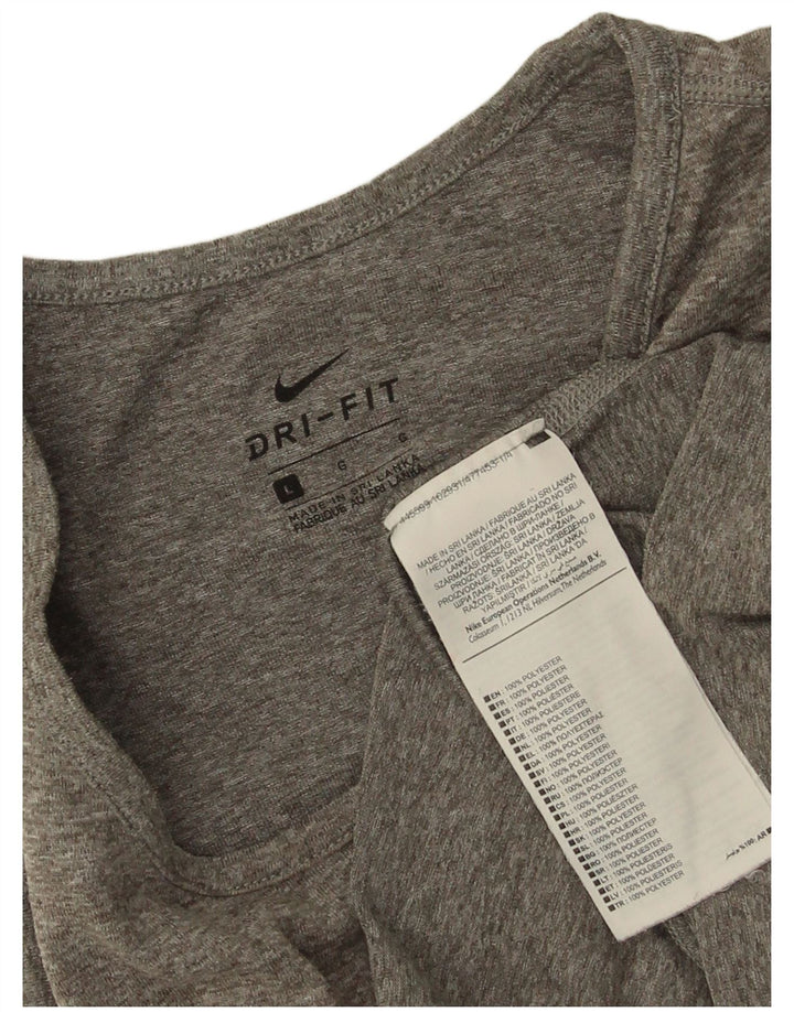 Женский жилет с графическим принтом Nike Dri Fit UK 16, большой серый полиэстер