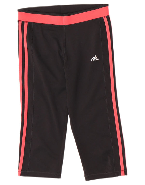 Adidas Girls Climalite Capri Leggings 13-14 Years Black Colourblock
