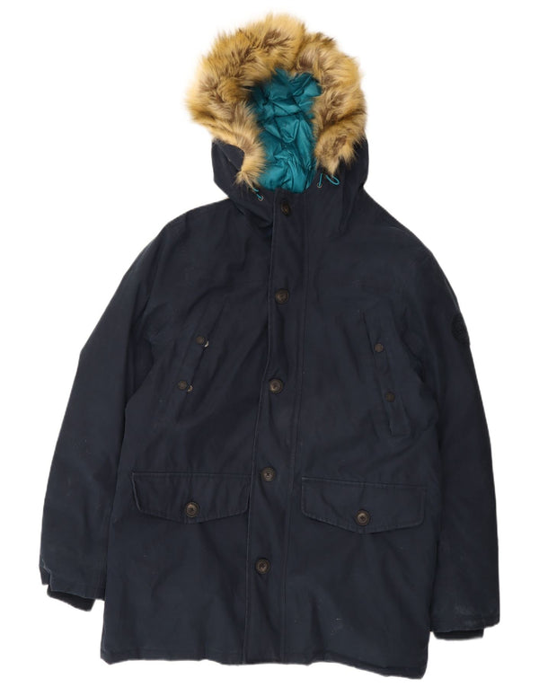 Мужская стеганая куртка Timberland UK 40, темно-синяя, хлопковая