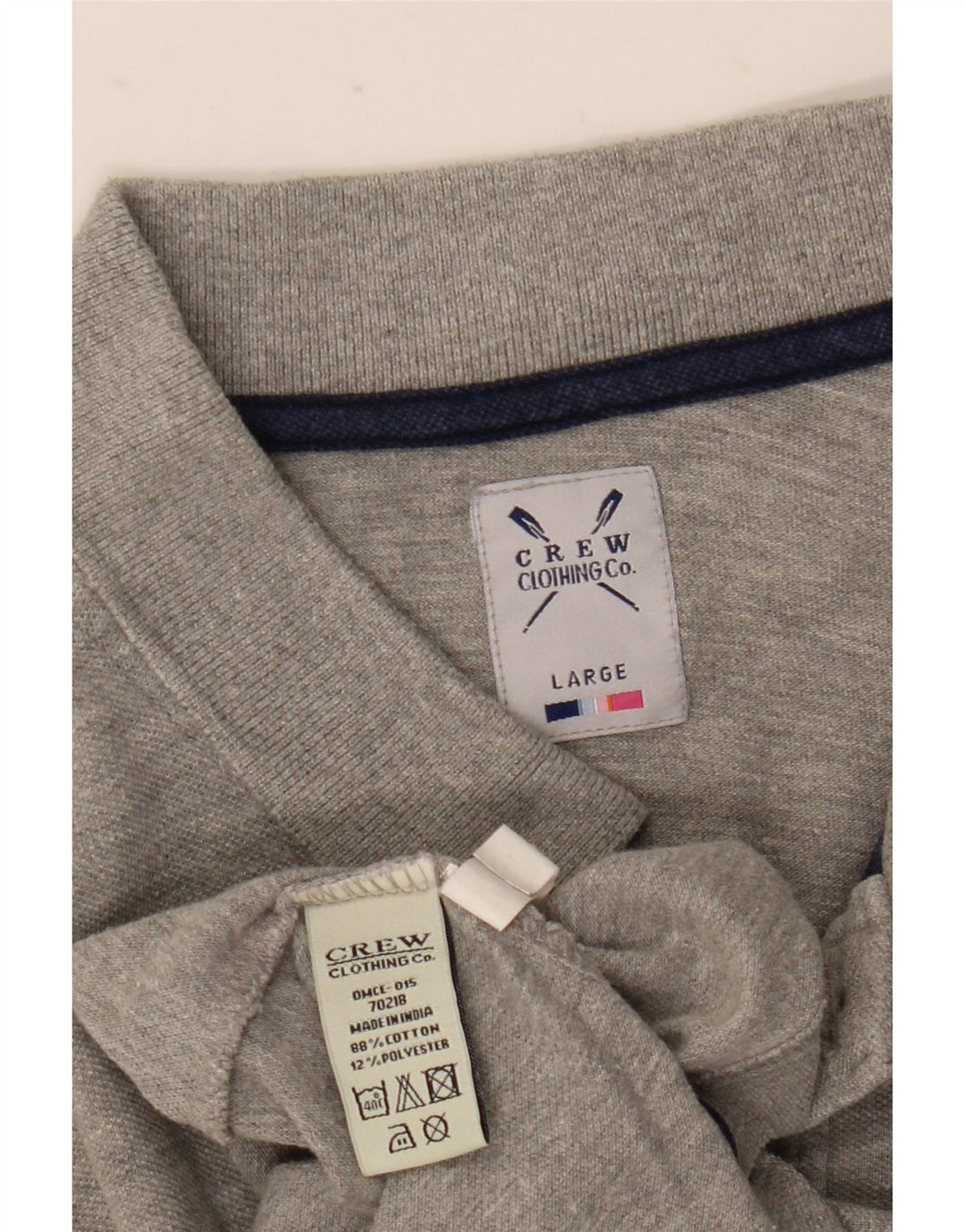 Мужская рубашка-поло Crew Clothing, большая серая хлопковая ткань