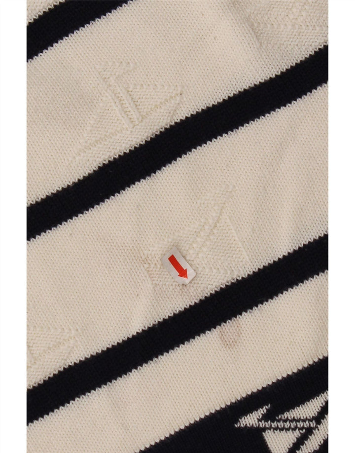 ВИНТАЖНЫЙ мужской свитер с круглым вырезом в большую белую полоску