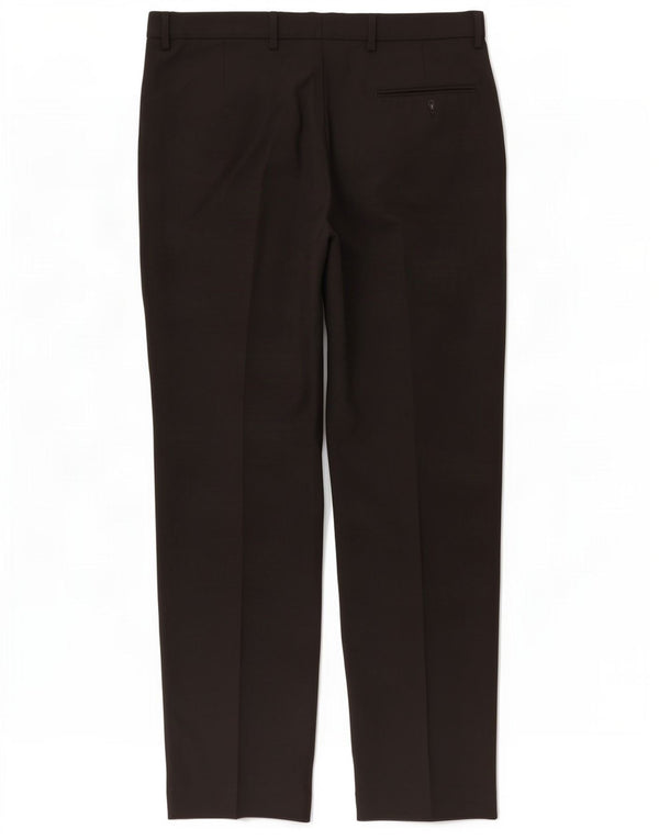 Marks & Spencer Mens Regular Suit Trousers W36 L33 Black Polyester