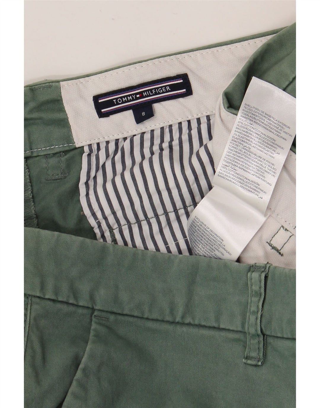 TOMMY HILFIGER Женские шорты чинос США 8 Средний W32 Хаки Хлопок