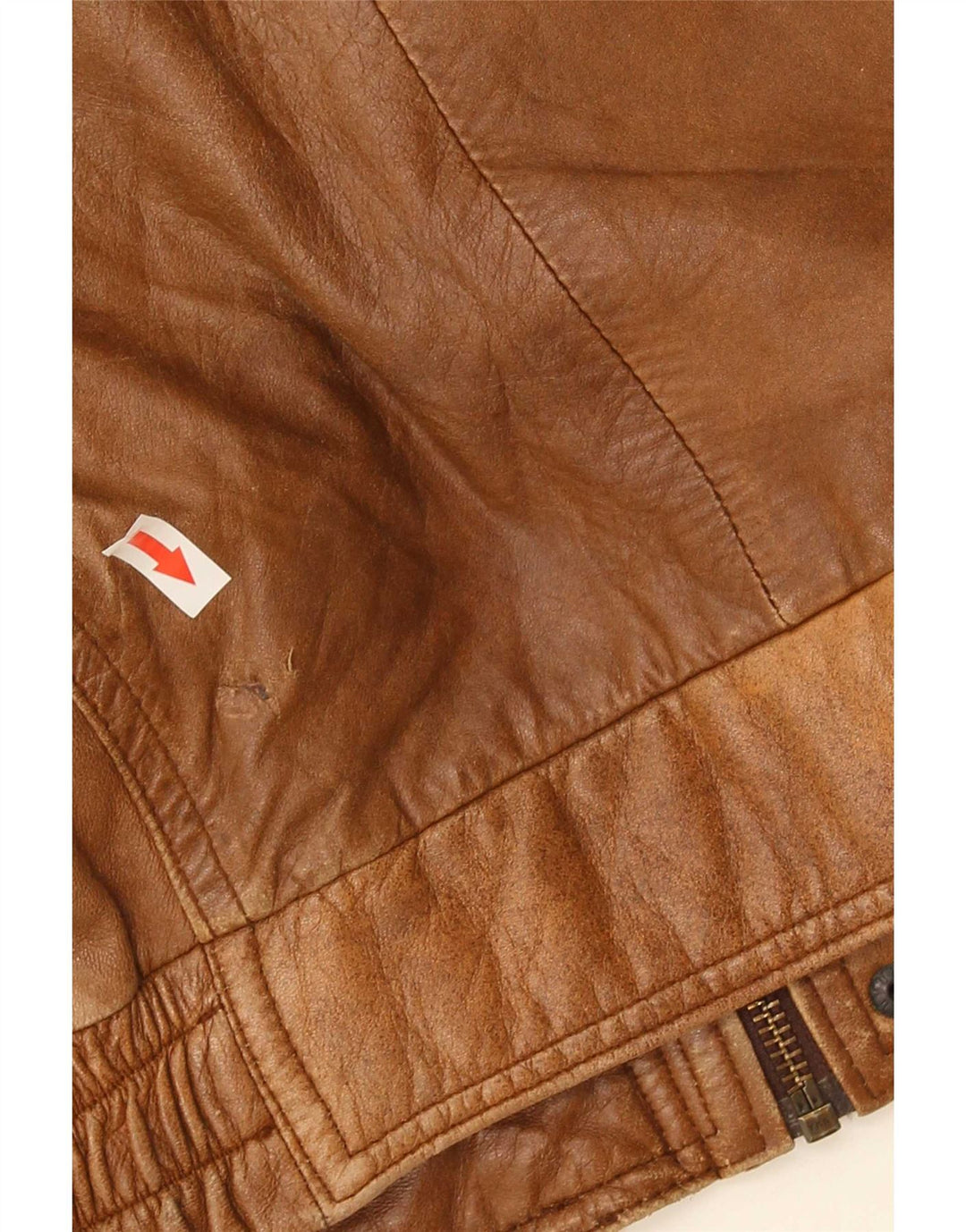 Винтажная мужская кожаная куртка IT 56 2XL Коричневая