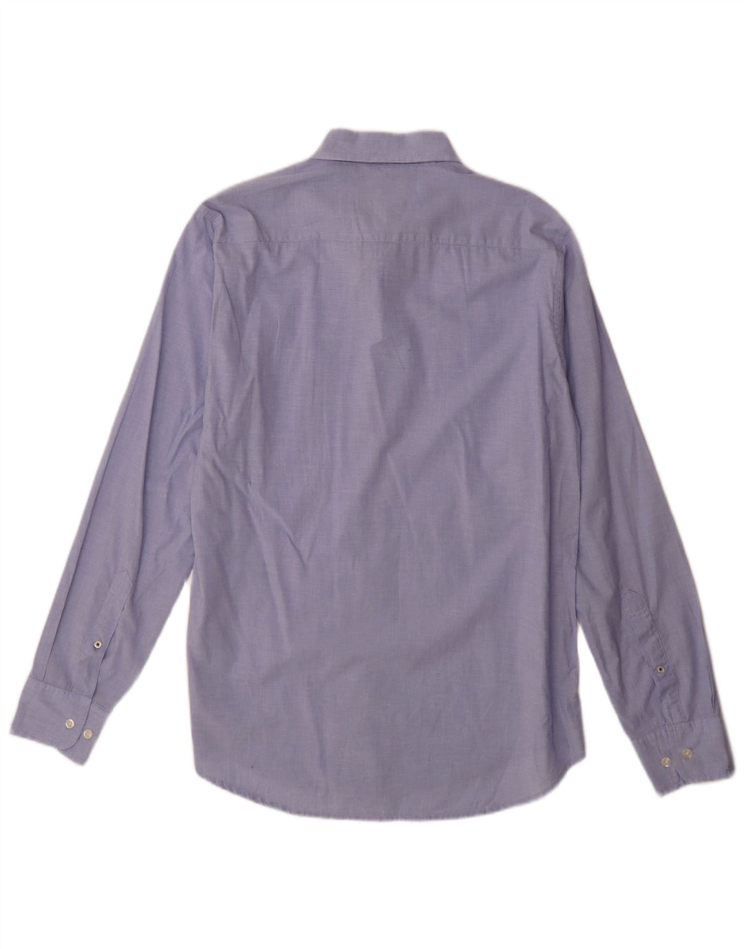 BONOBOS Мужская длинная приталенная рубашка из хлопка среднего синего цвета