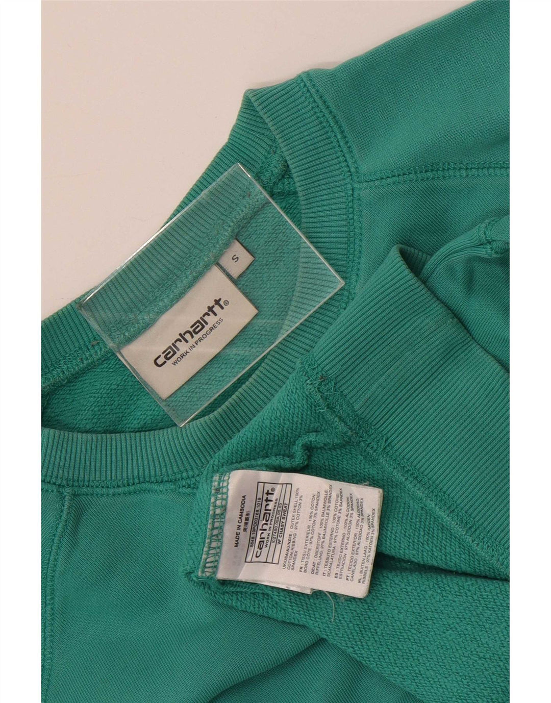 Женский джемпер оверсайз Carhartt UK 10, маленький зеленый хлопок