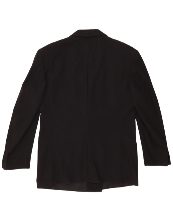 Мужской двубортный пиджак Trussardi IT 52 XL Черный из натуральной шерсти