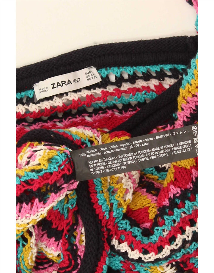 Женский джемпер с вырезом «лодочка» Zara UK 14, средний, в разноцветную полоску