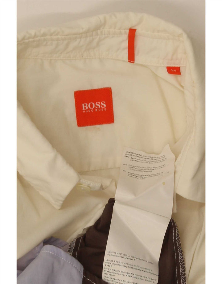 Мужская рубашка Hugo Boss, средний разноцветный хлопок с цветными блоками