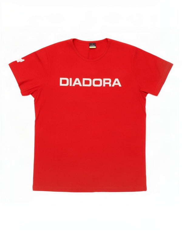 Женская футболка с рисунком Diadora Top UK 18 XL, красный хлопок